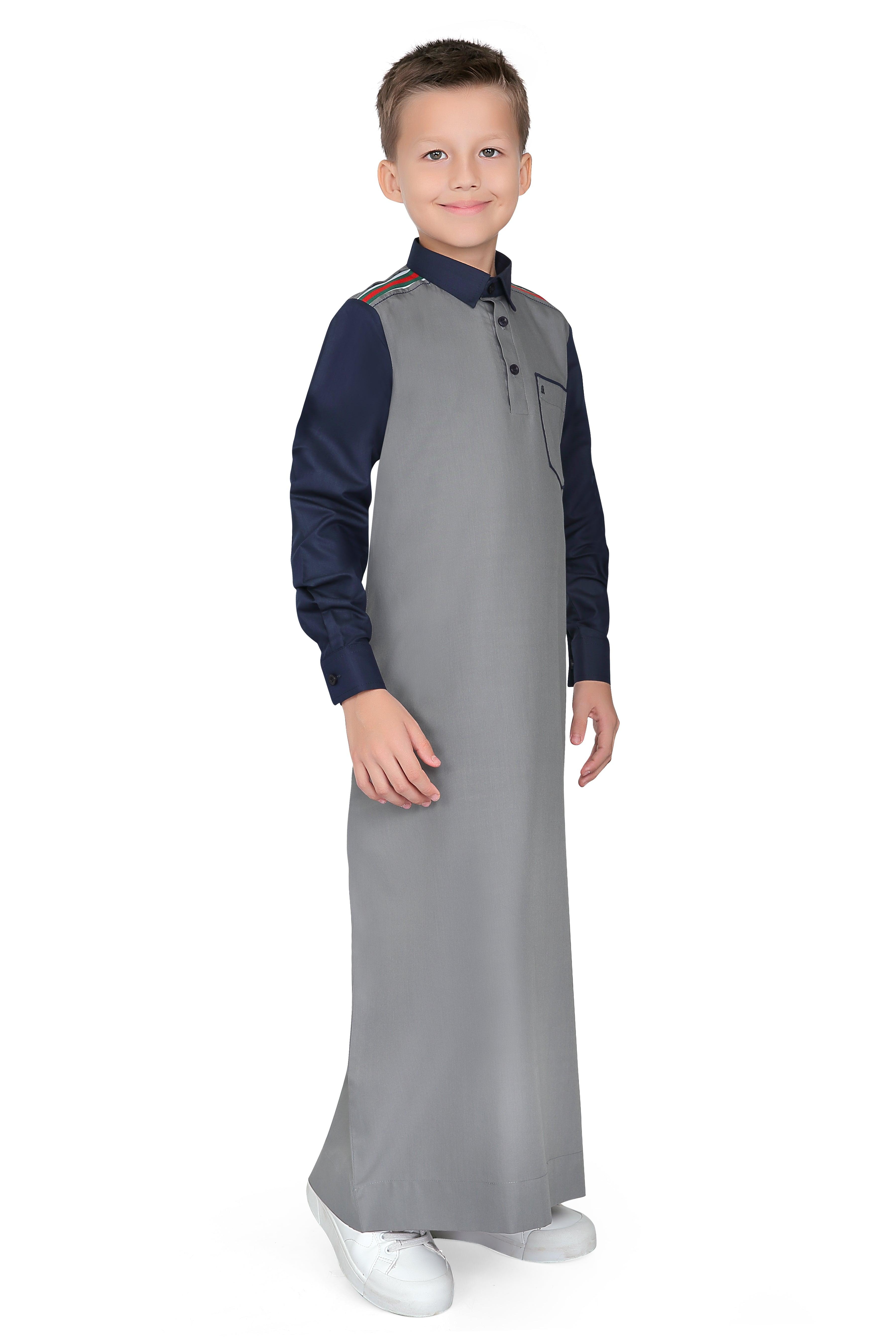 Aspero Grey Thobe for Kids - Mashroo