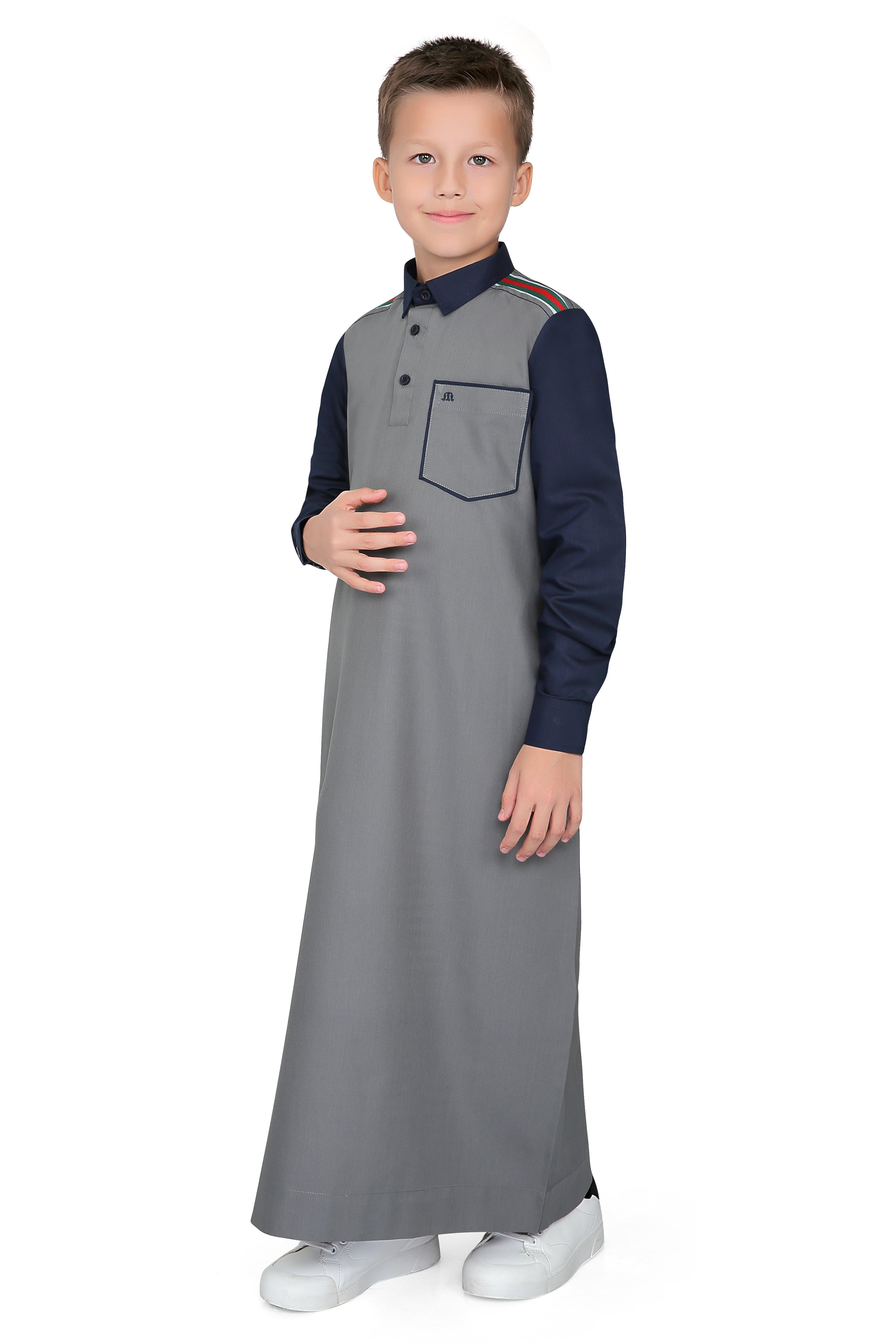 Aspero Grey Thobe for Kids - Mashroo