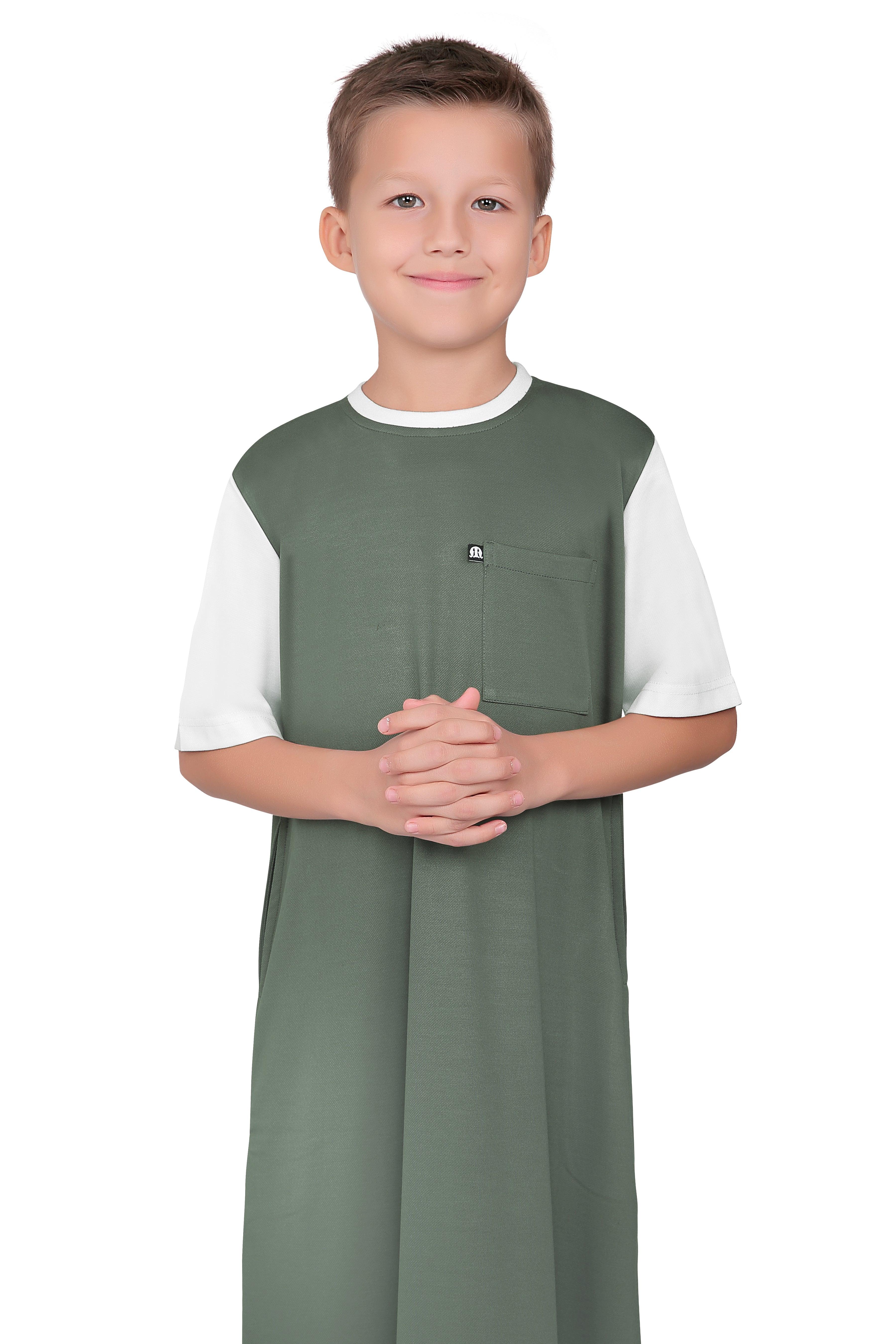 Mullido Green Over size Thobe for Kids - Mashroo