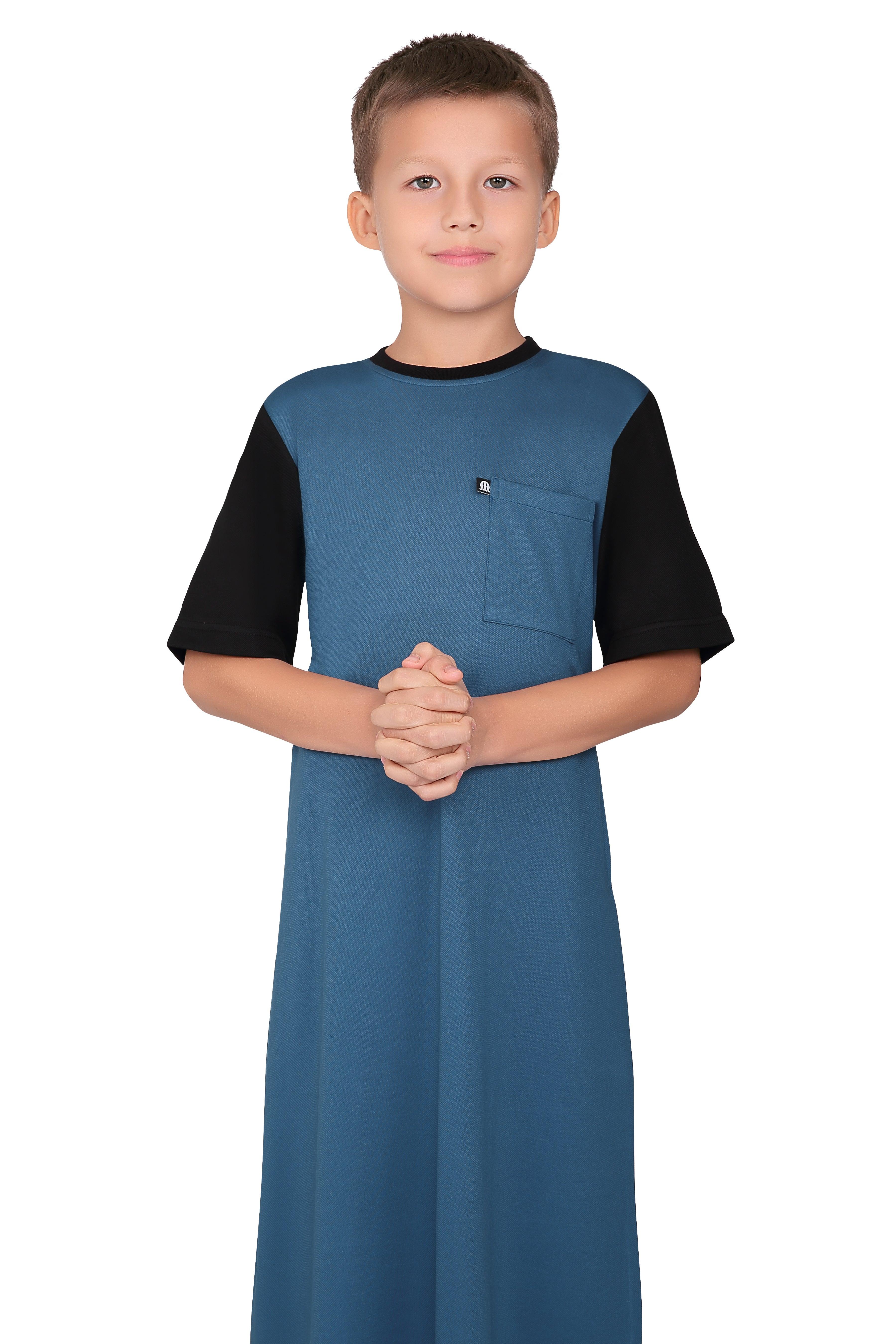 Mullido Blue Over size Thobe for Kids - Mashroo