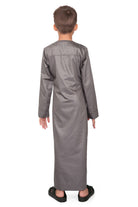 Kurvig Omani Brown Thobe for Kids - Mashroo