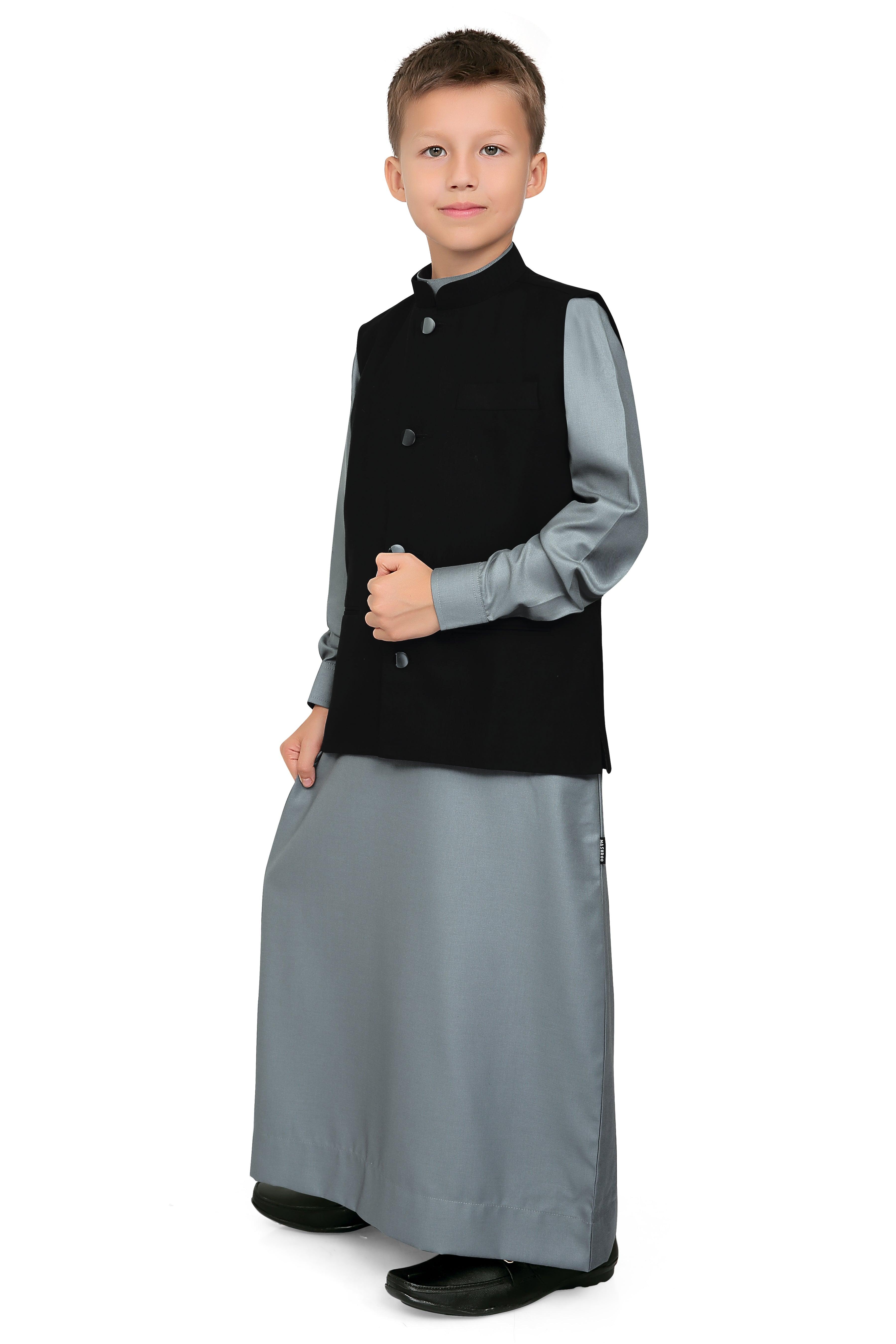 Duzgun Waist Coat Thobe for Kids - Mashroo