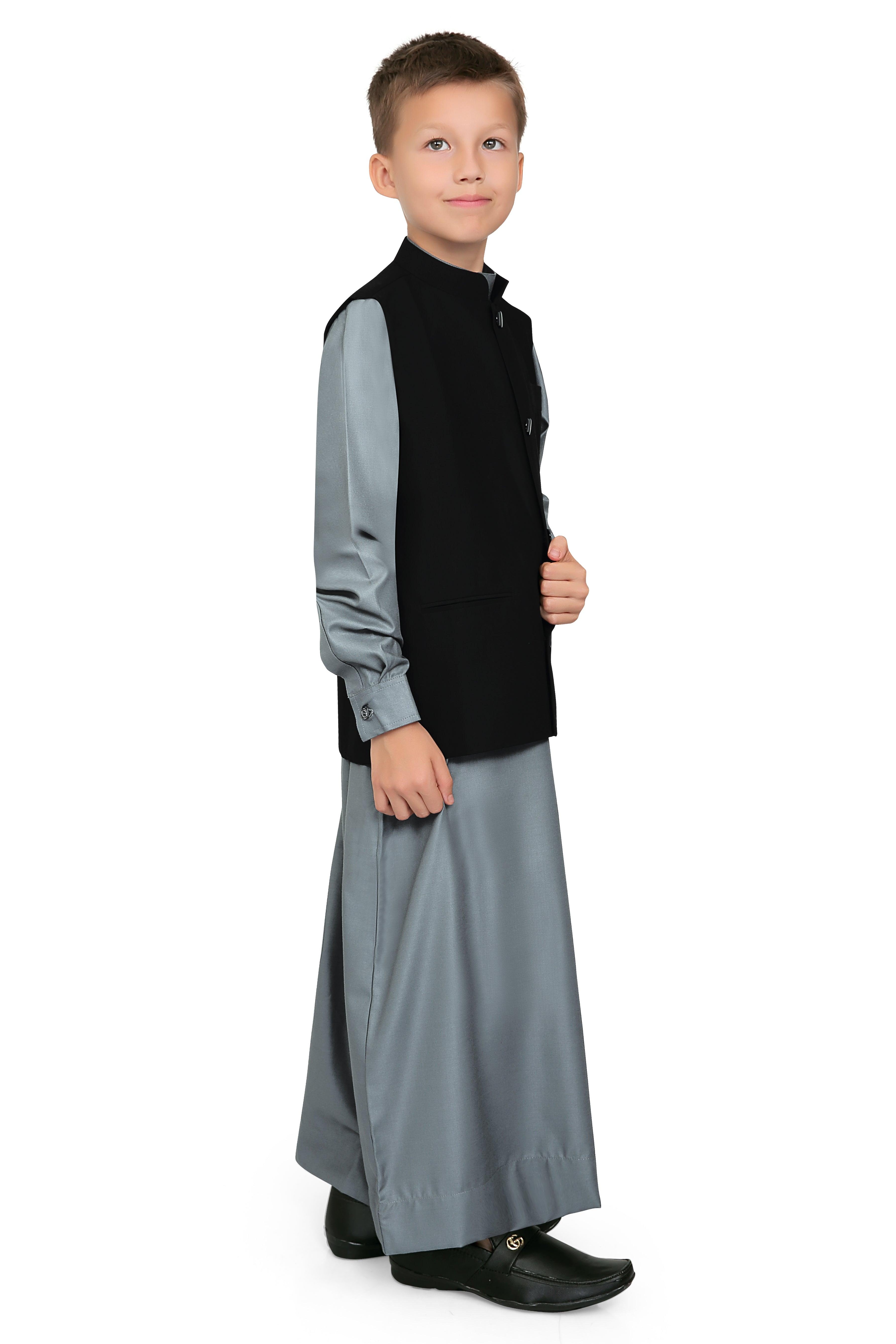 Duzgun Waist Coat Thobe for Kids - Mashroo