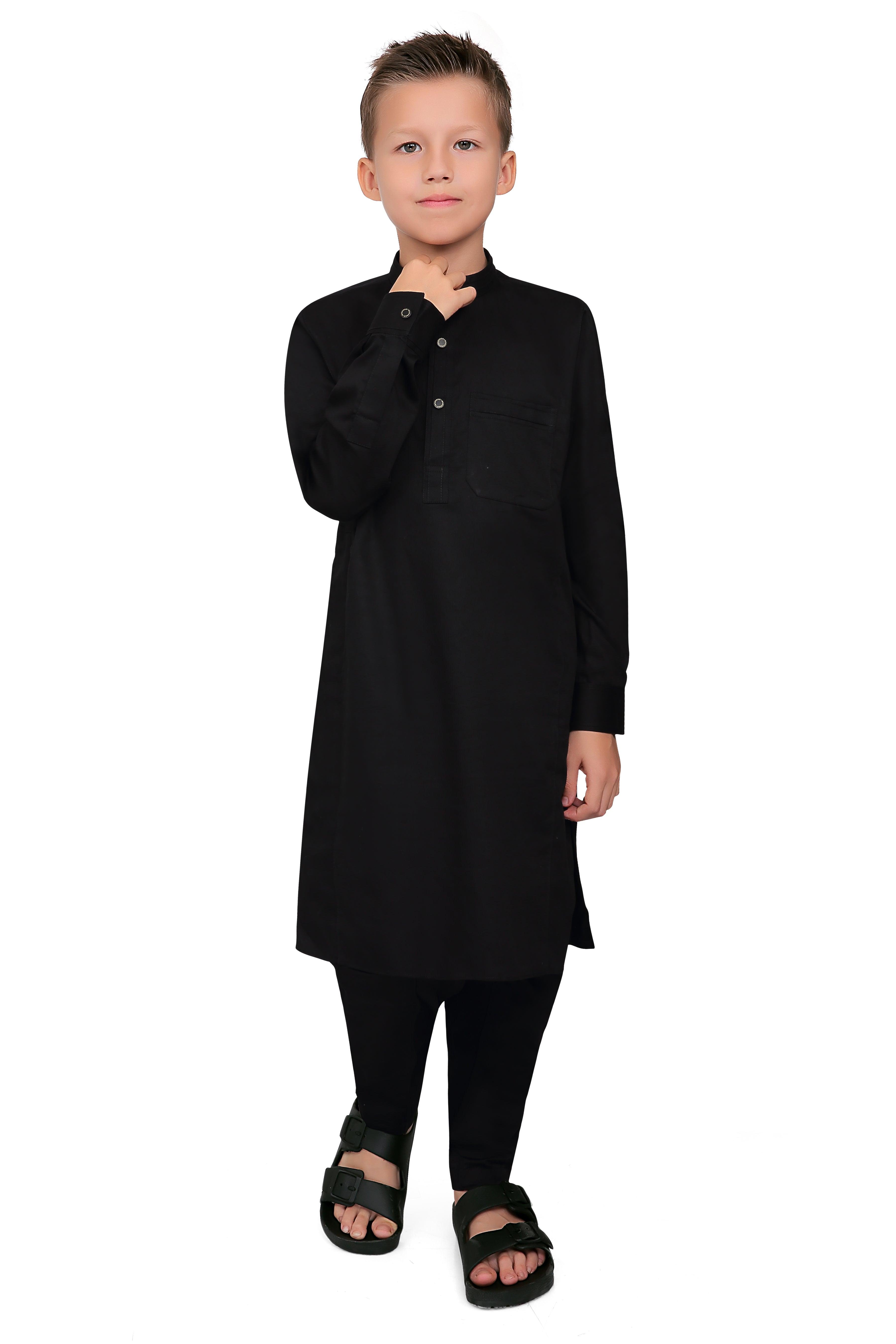 Terfi Black Kali Kurta for Boys - Mashroo