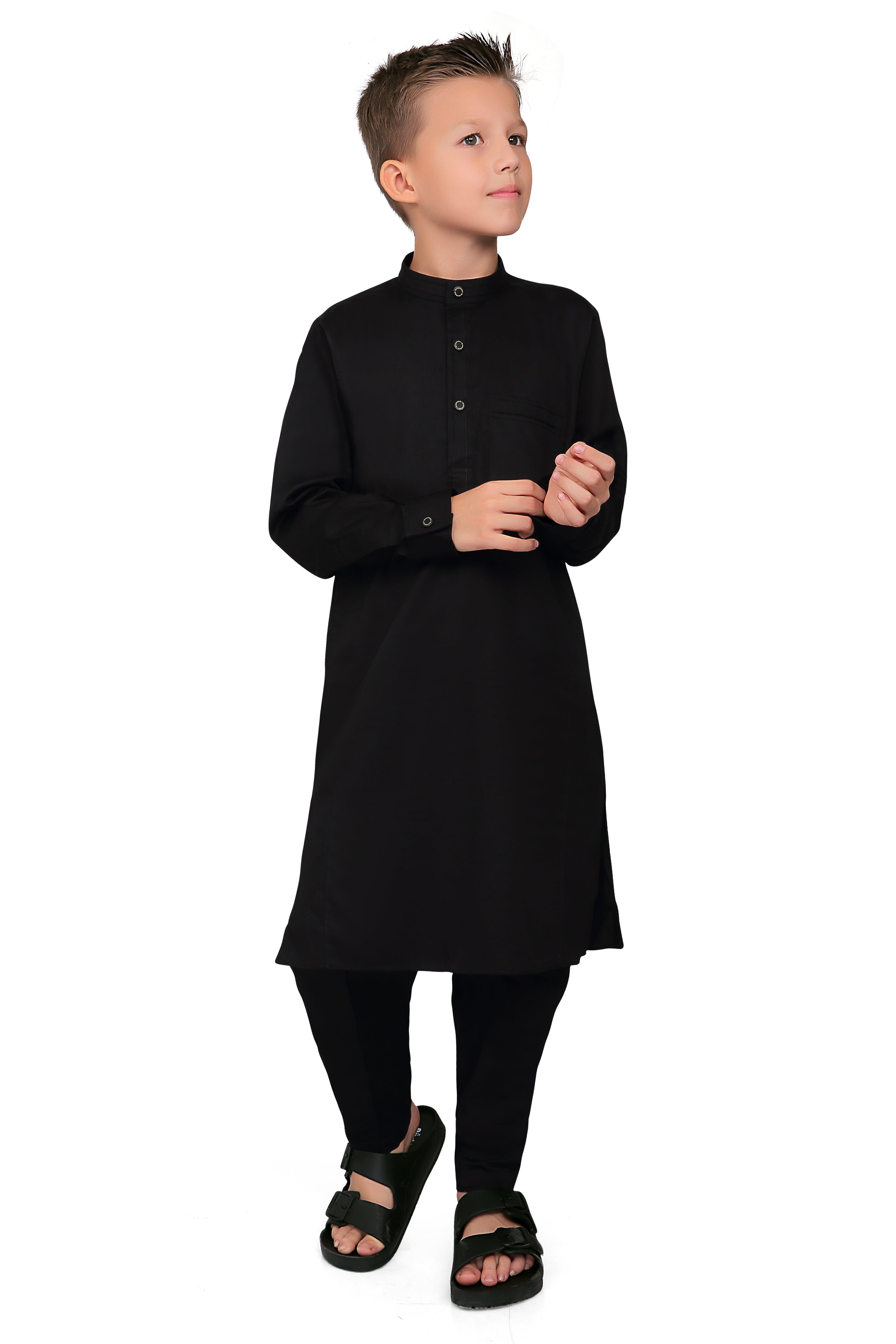 Terfi Black Kali Kurta for Boys - Mashroo