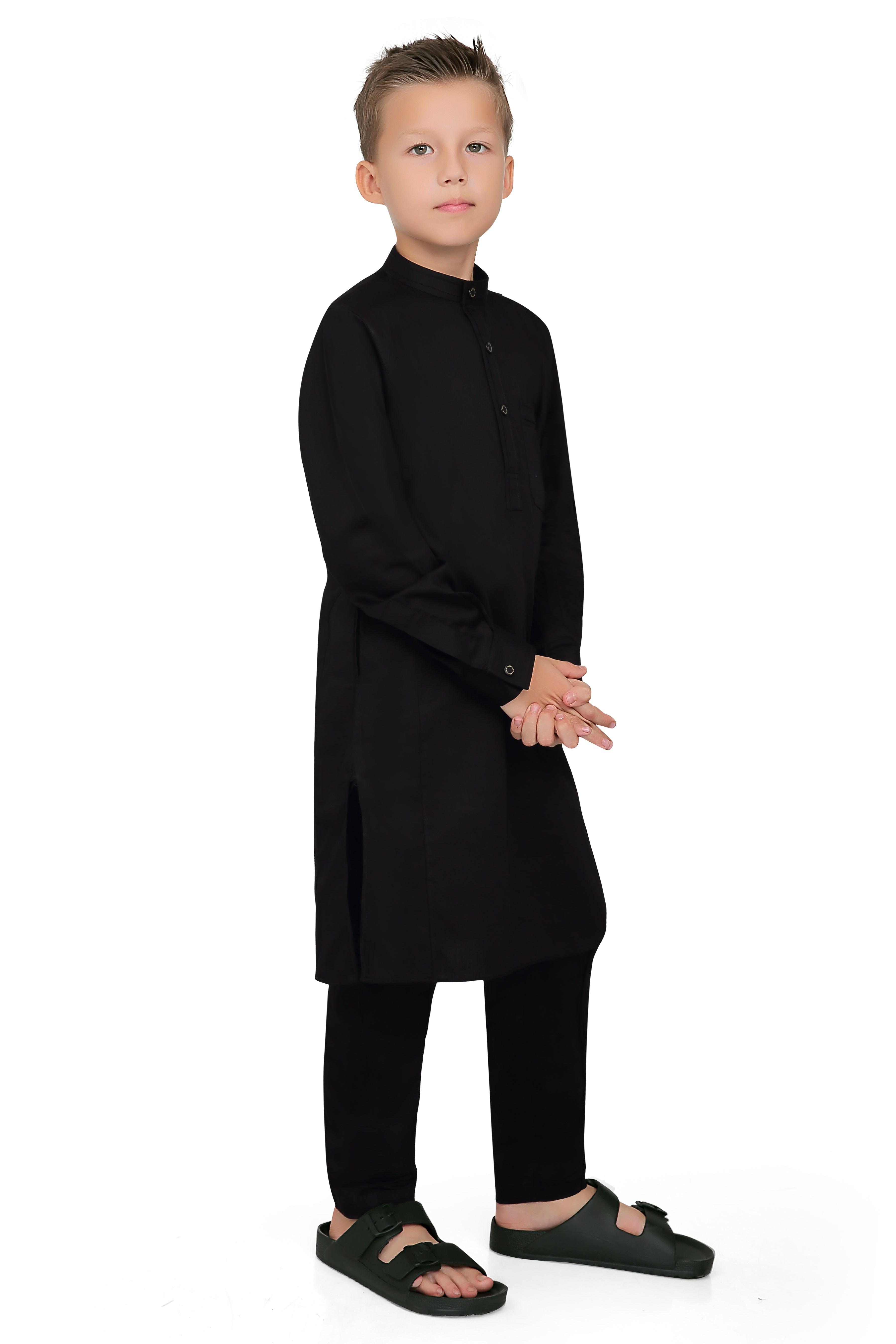 Terfi Black Kali Kurta for Boys - Mashroo