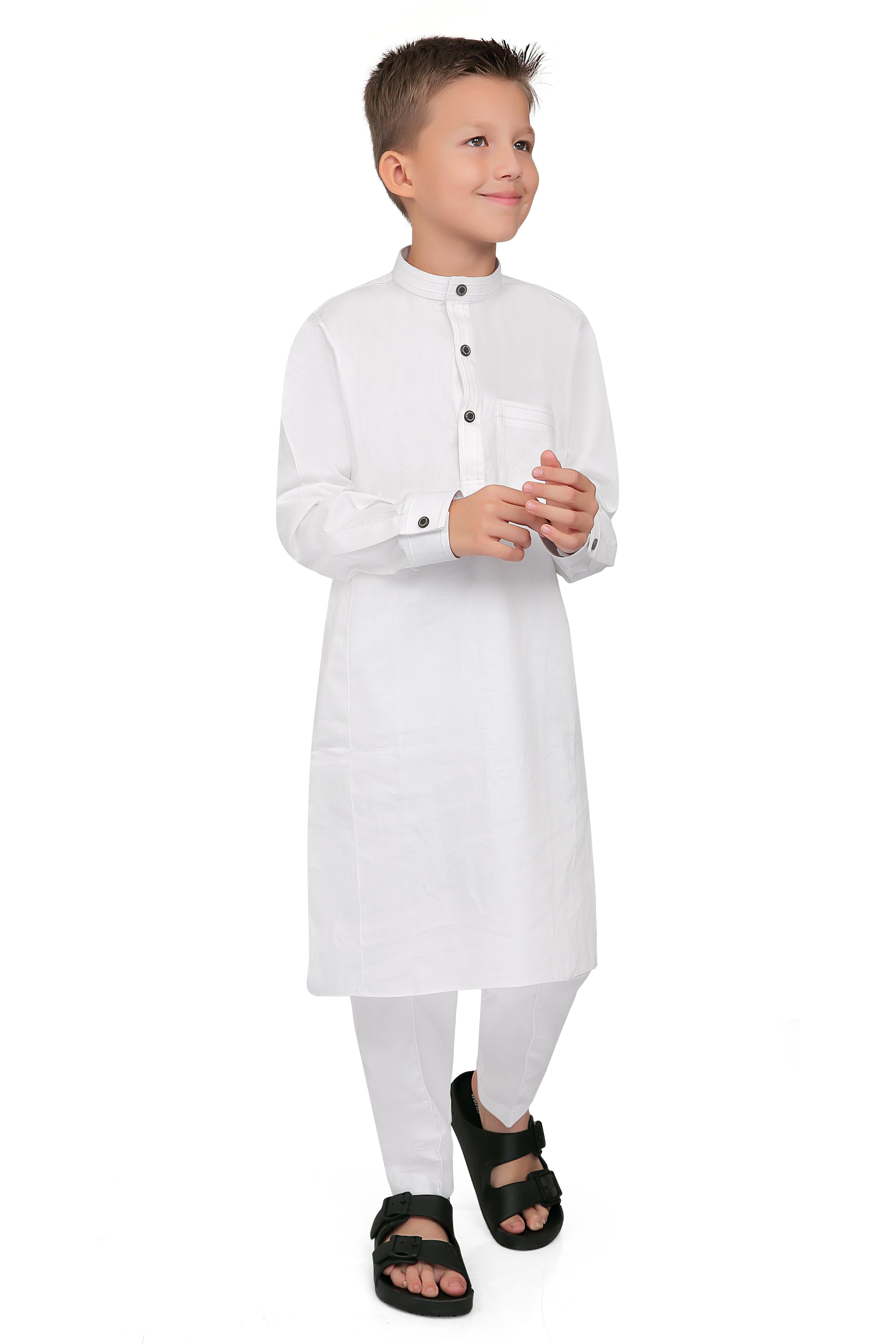 Terfi White Kali Kurta for Boys - Mashroo