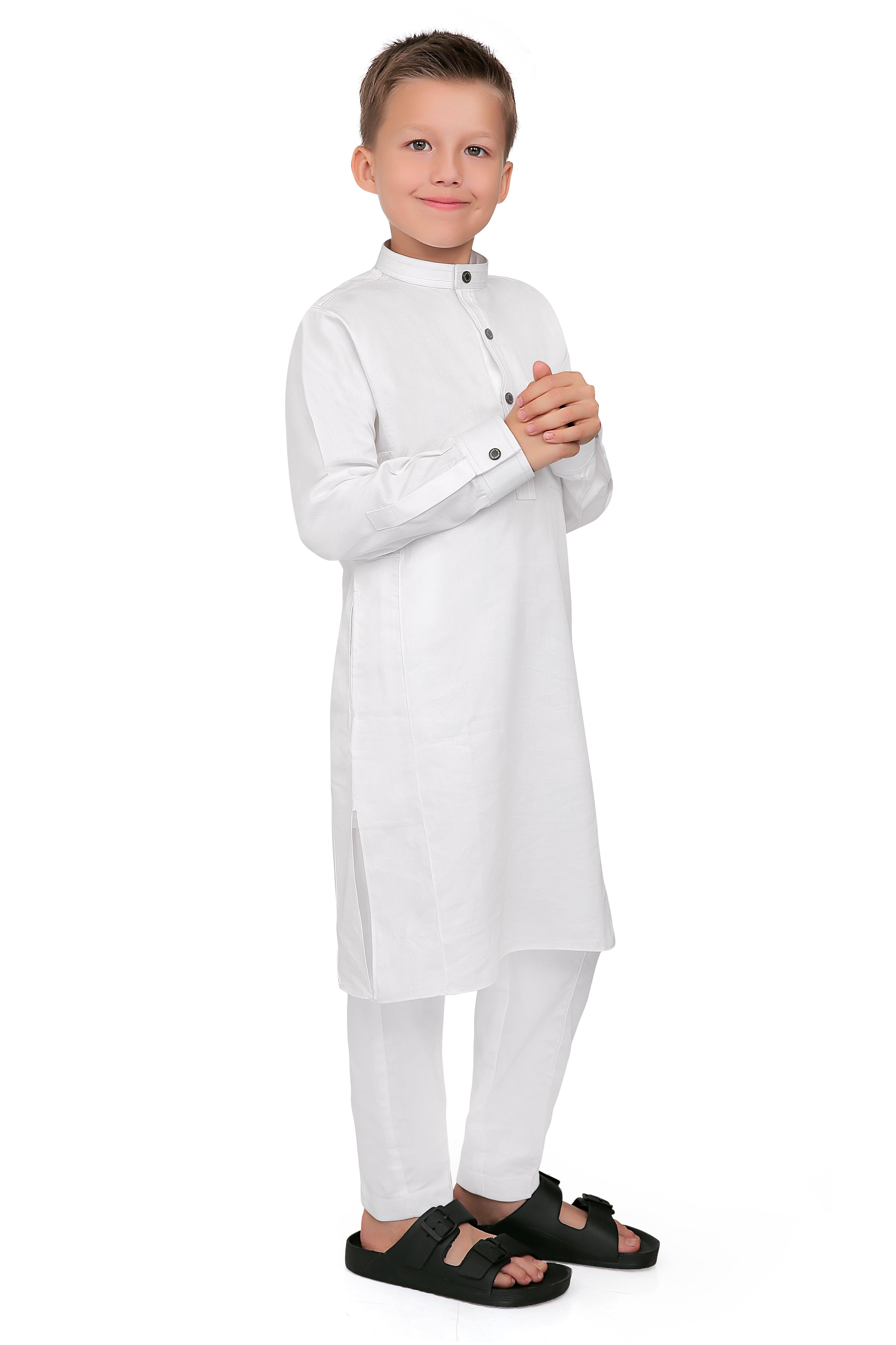 Terfi White Kali Kurta for Boys - Mashroo