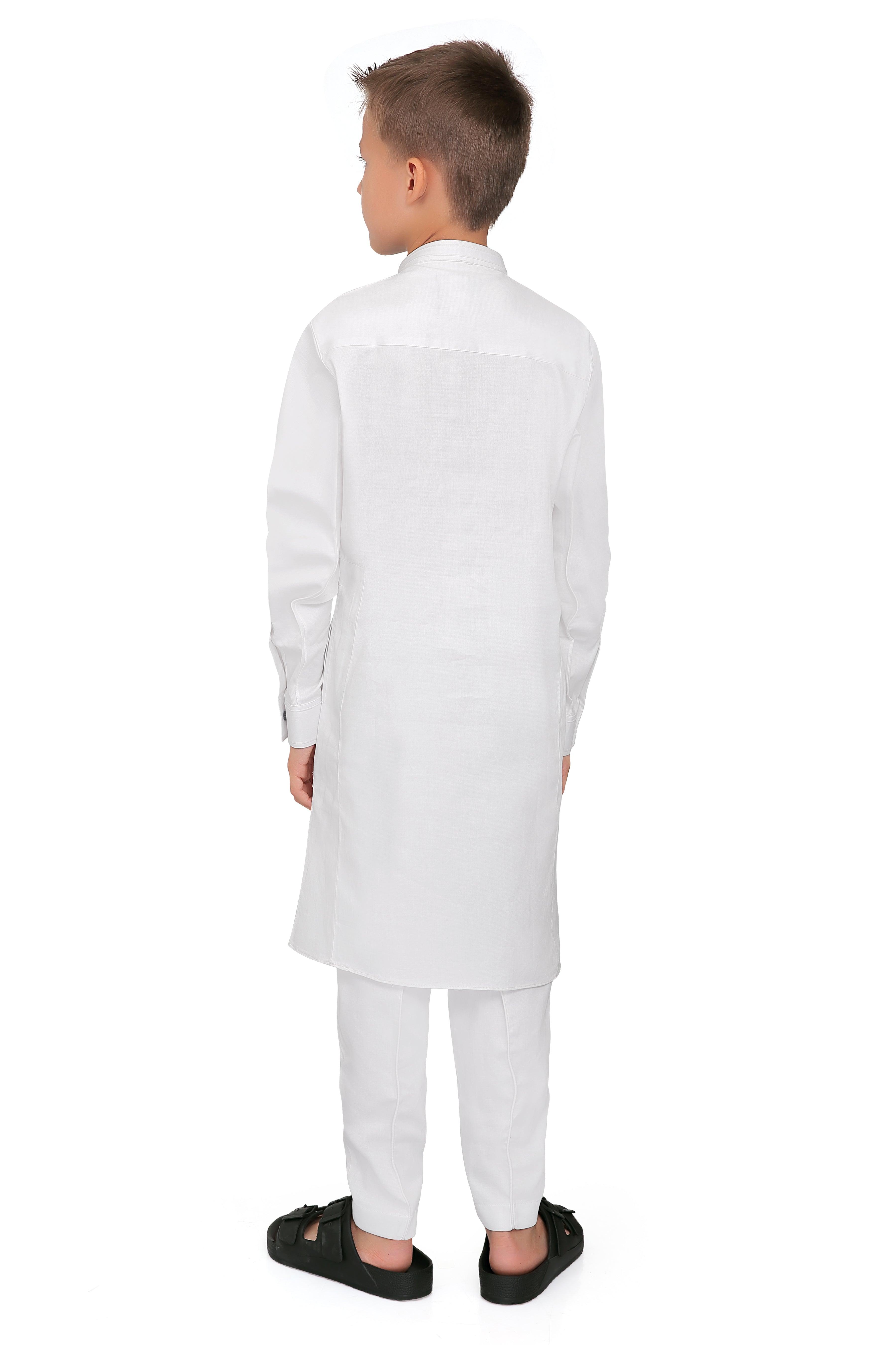 Terfi White Kali Kurta for Boys - Mashroo