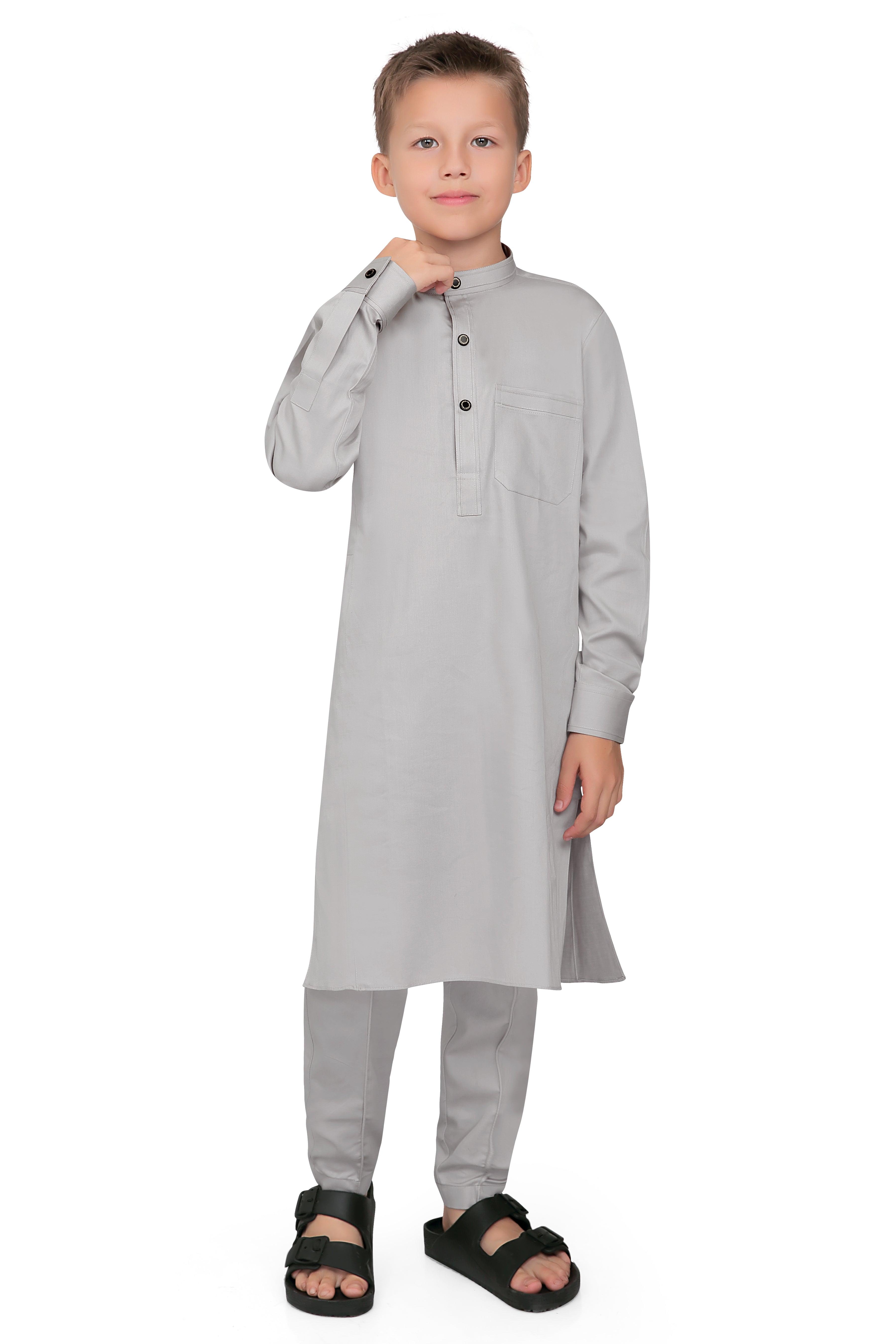 Terfi Grey Kali Kurta for Boys - Mashroo