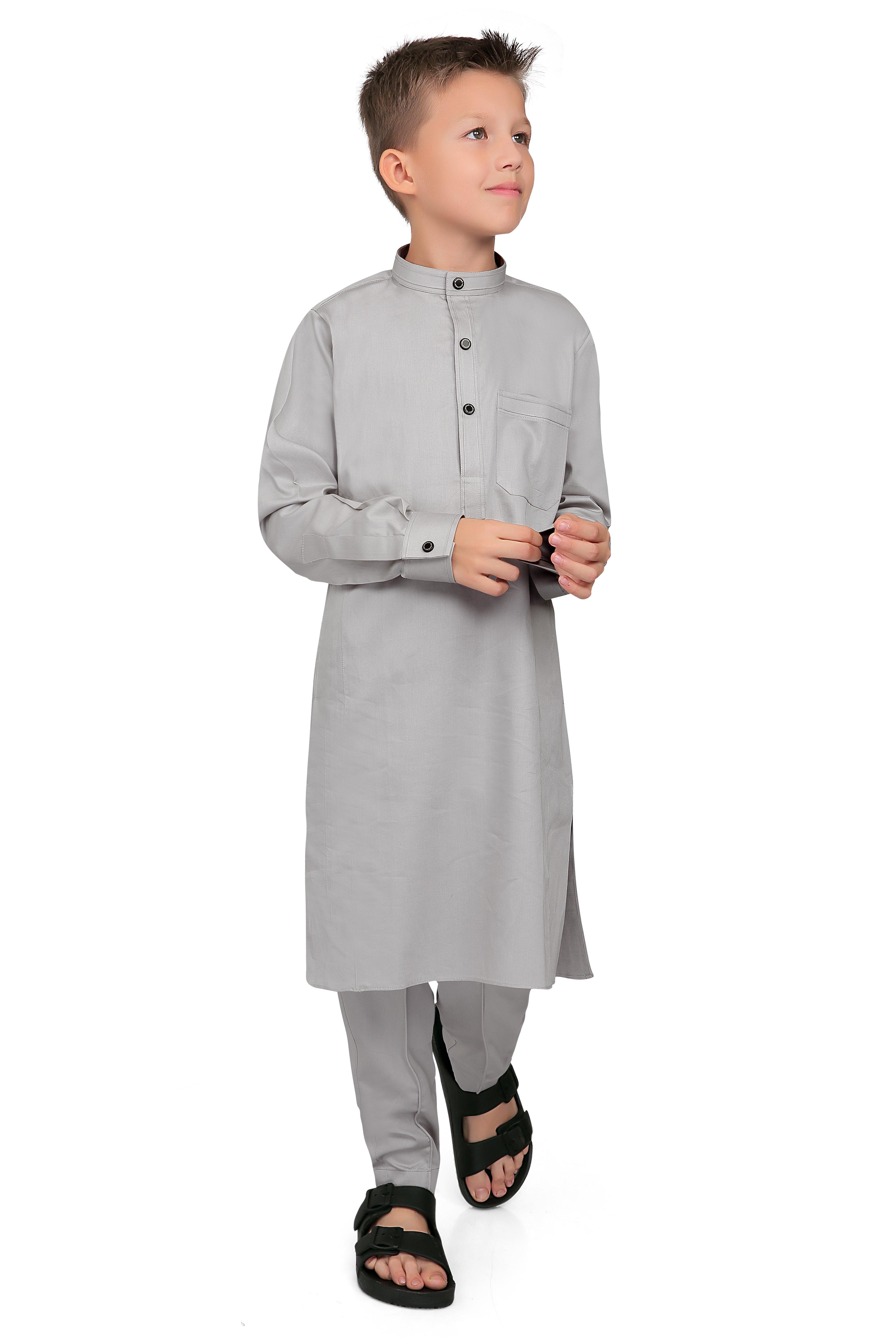 Terfi Grey Kali Kurta for Boys - Mashroo