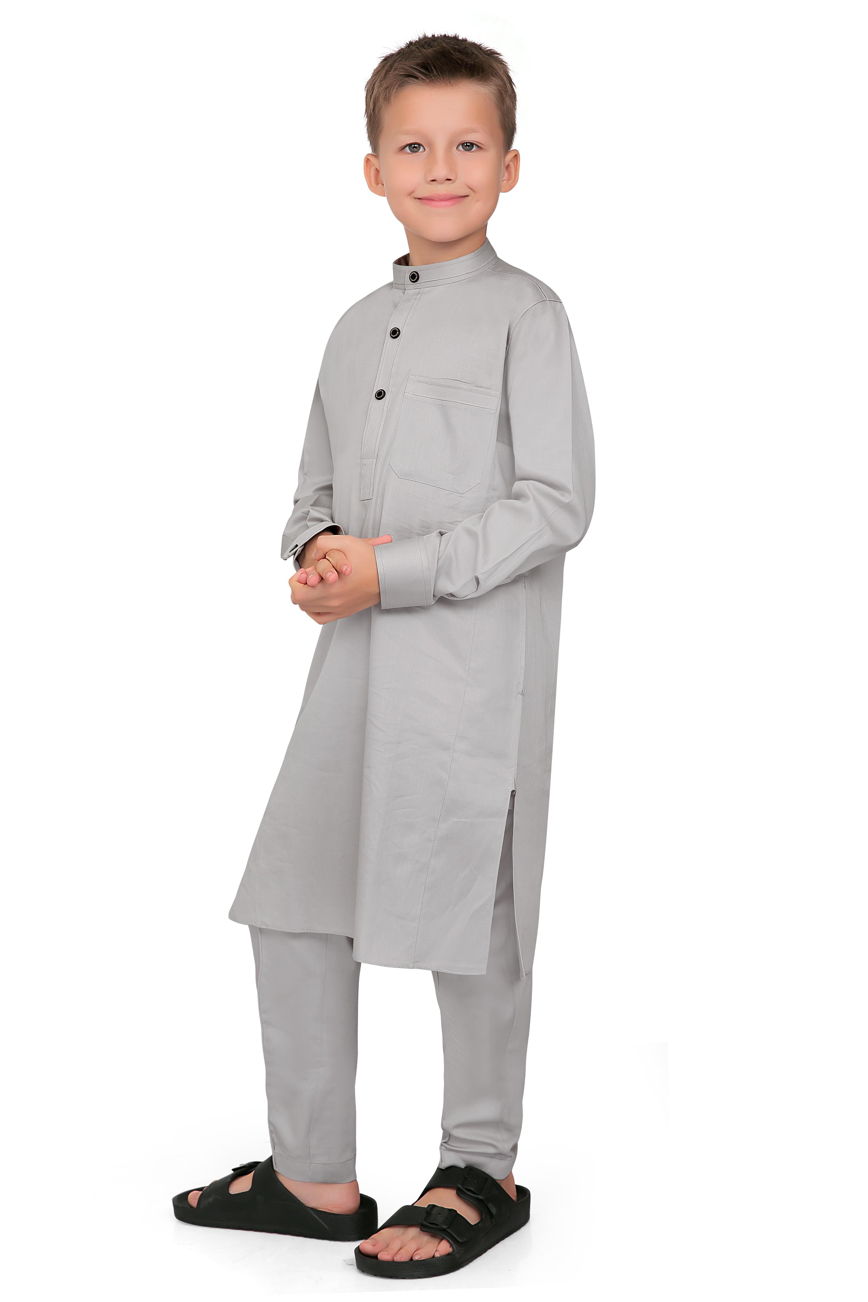 Terfi Grey Kali Kurta for Boys - Mashroo