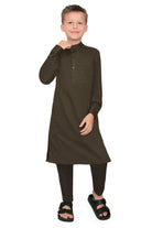 Terfi Brown Kali Kurta for Boys - Mashroo