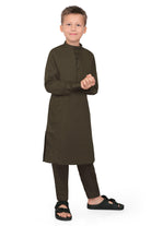 Terfi Brown Kali Kurta for Boys - Mashroo