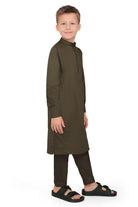 Terfi Brown Kali Kurta for Boys - Mashroo