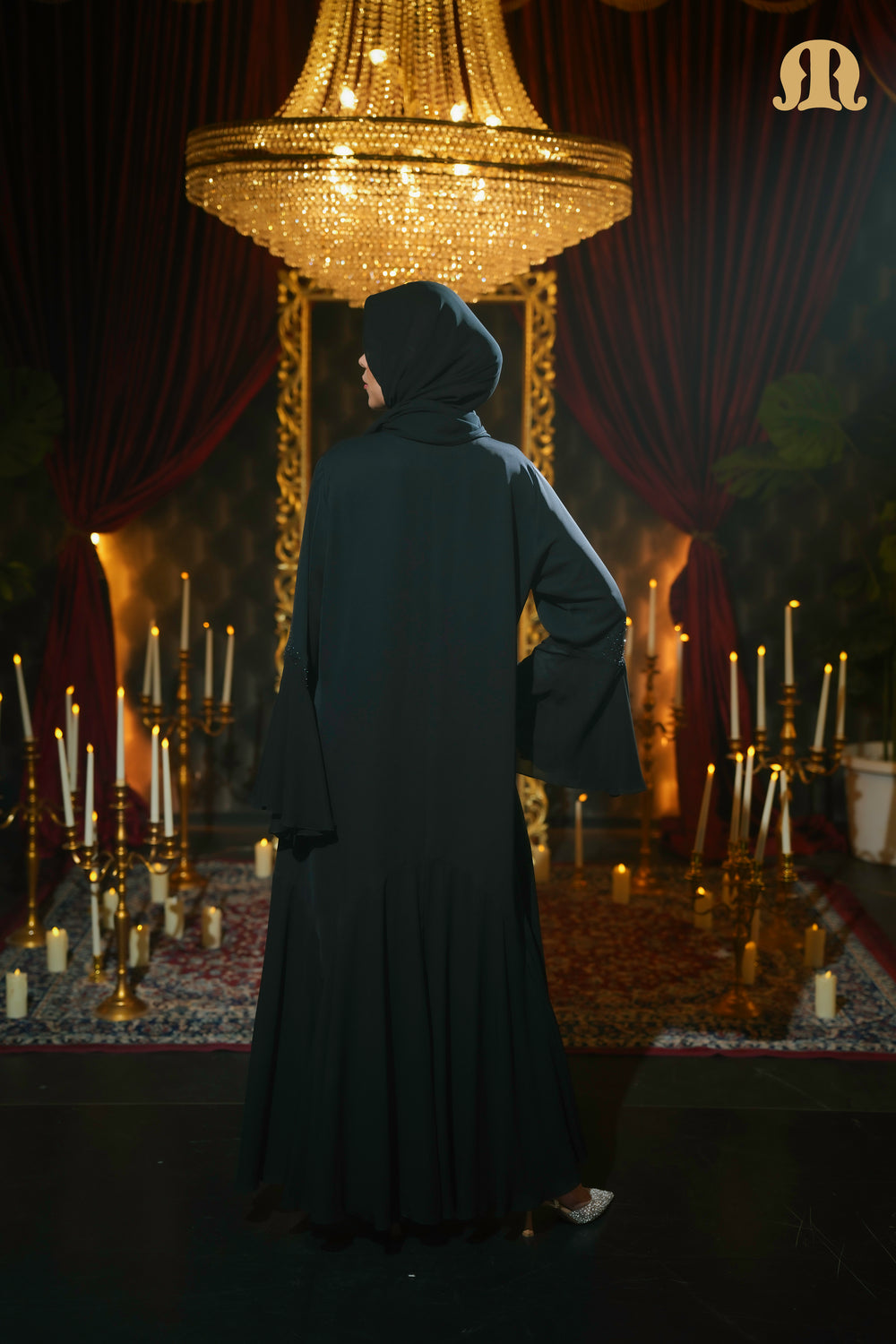 Hazel Handwork Abaya Black