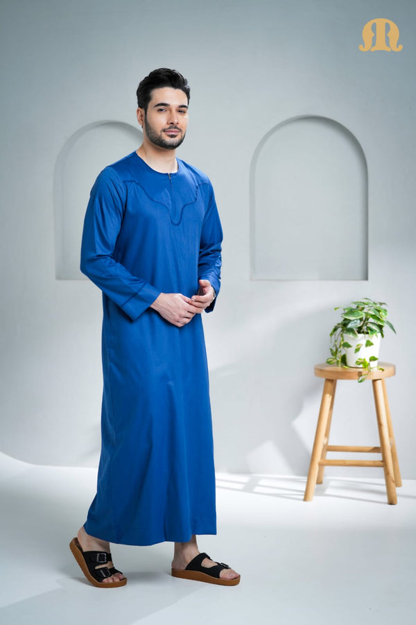 Kurvig Omani Thobe Blue For Men
