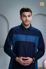 Birkir Navy Blue Thobe For Men