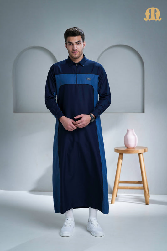 Birkir Navy Blue Thobe For Men