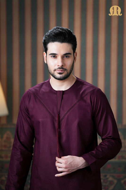 Emrati Kurta Set Maroon for men