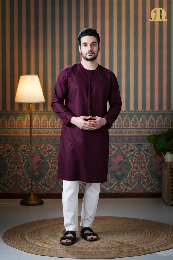 Emrati Kurta Set Maroon for men
