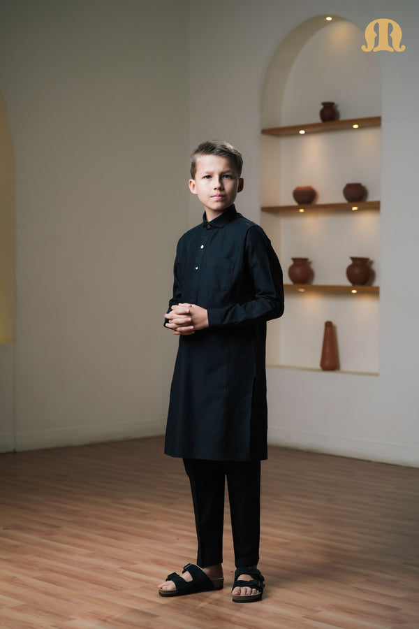 Asiri Black Kali Kurta Set Kids