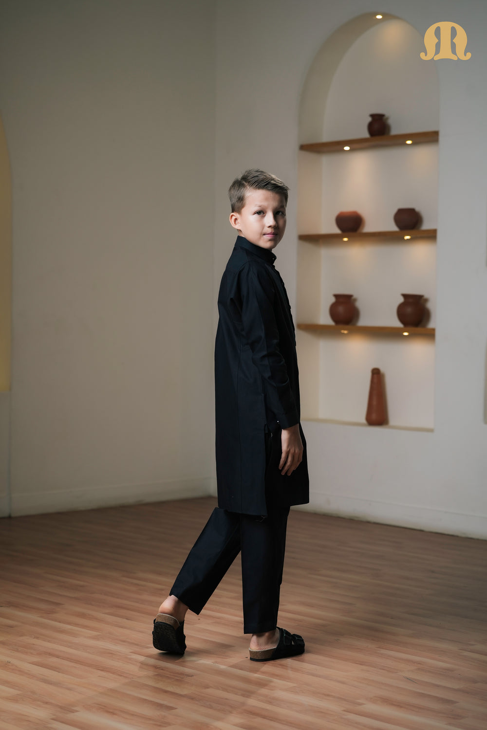 Asiri Black Kali Kurta Set Boys