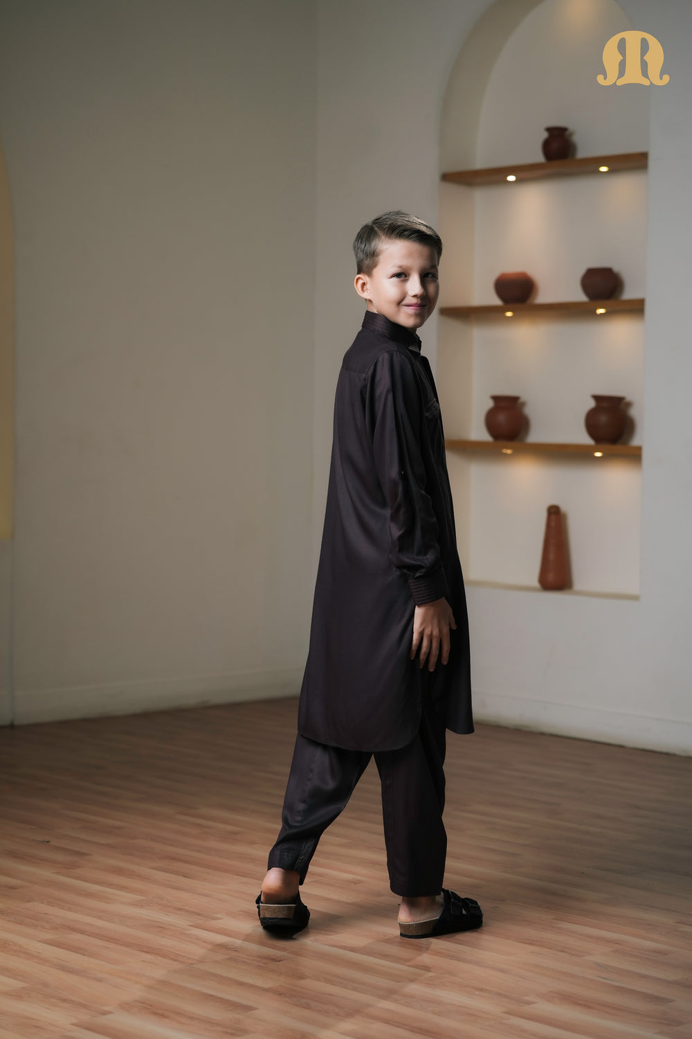 Kikan Brown Pathani Set Boys
