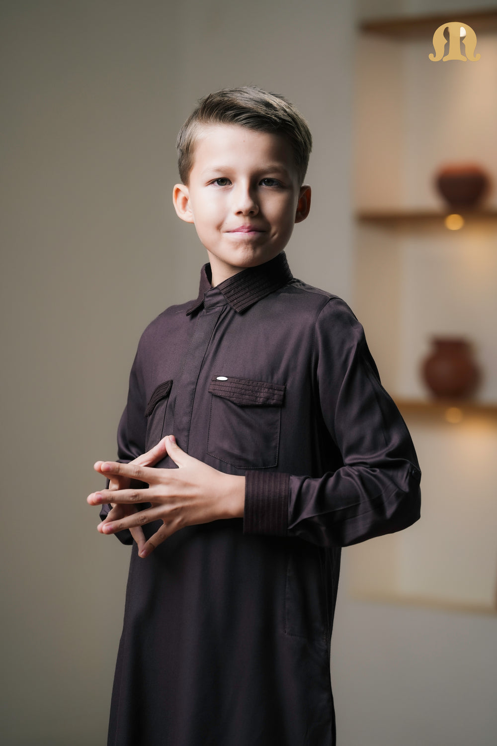 Kikan Brown Pathani Set Boys