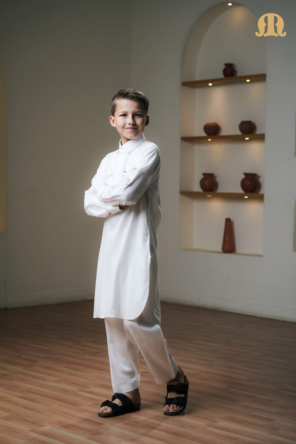 Kikan White Pathani Set Boys