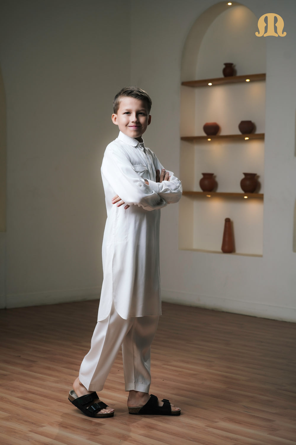 Kikan White Pathani Set Boys