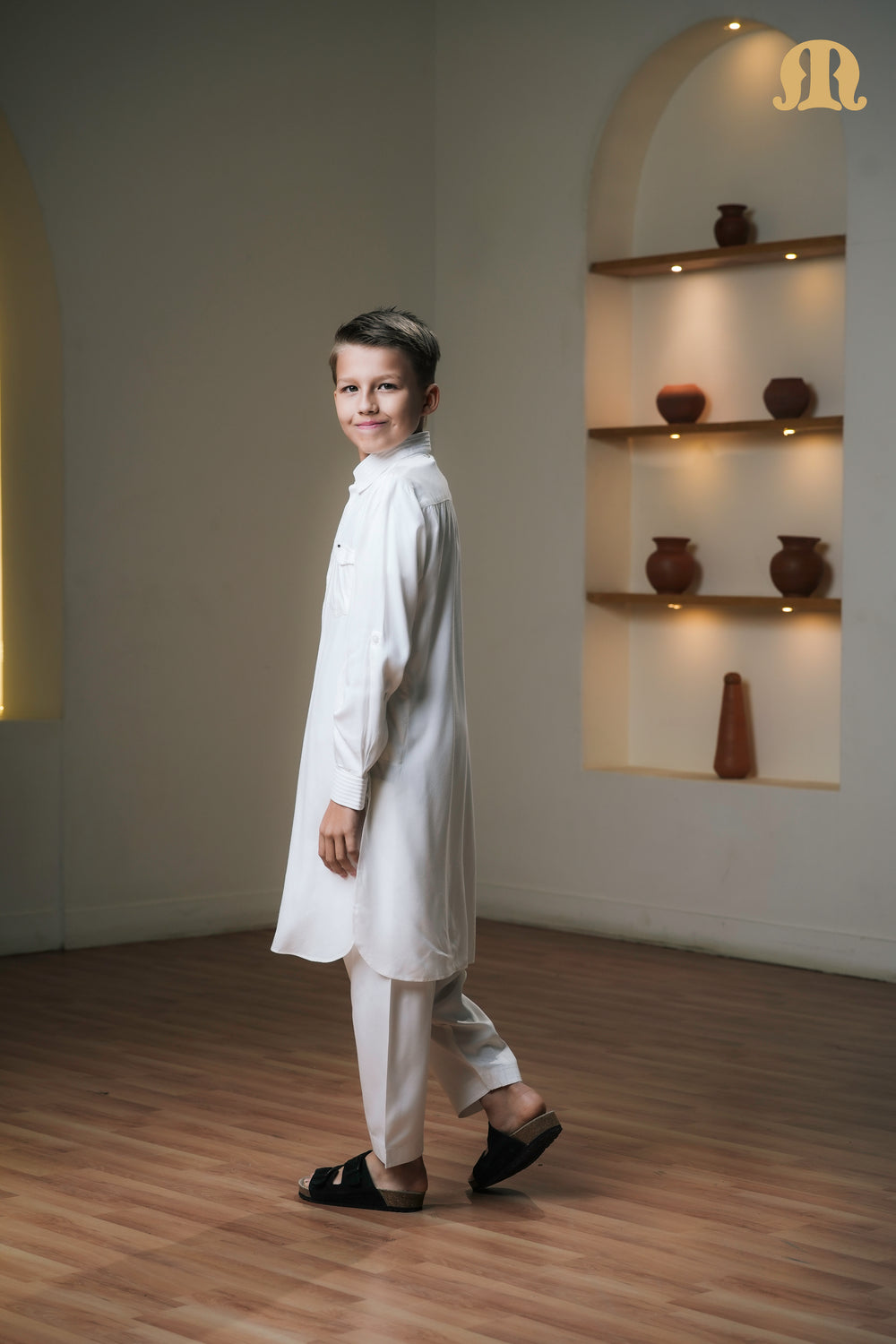 Kikan White Pathani Set Boys