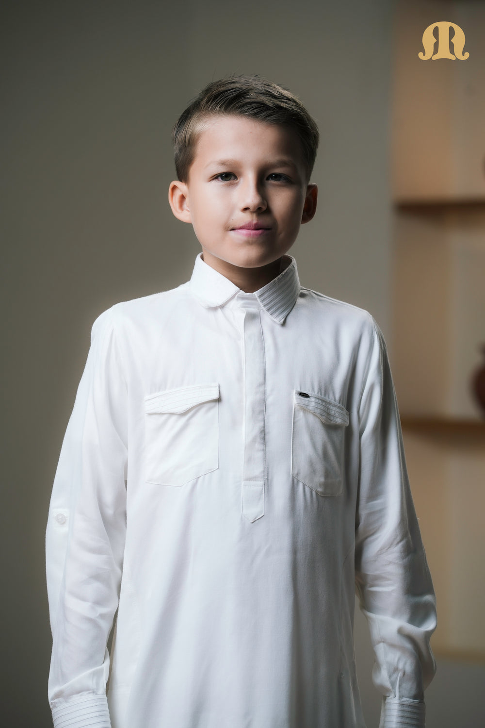 Kikan White Pathani Set Boys