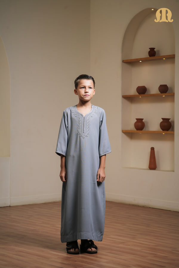 Grey Naqi Moroccan Thobe Boys