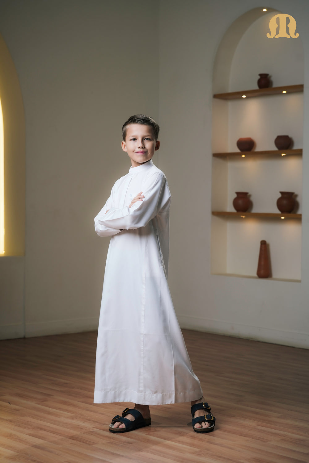 Kurvig Saudi 2.0 White Thobe Kids