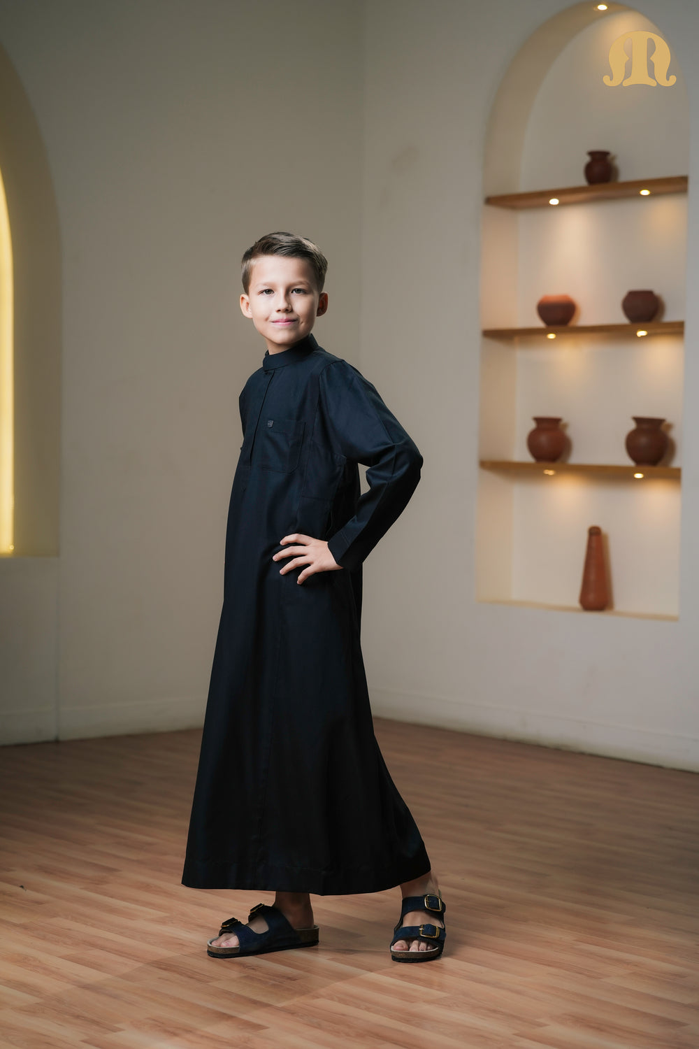 Kurvig Saudi 2.0 Black Thobe Kids