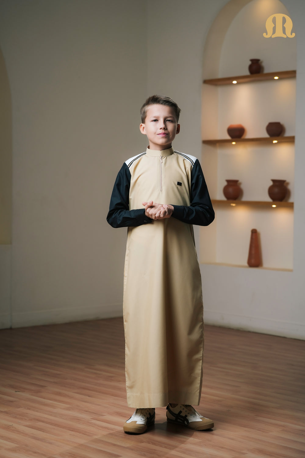 Beige Litos Thobe Kids