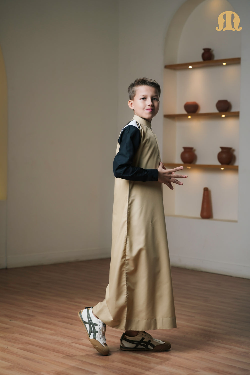 Beige Litos Thobe Kids