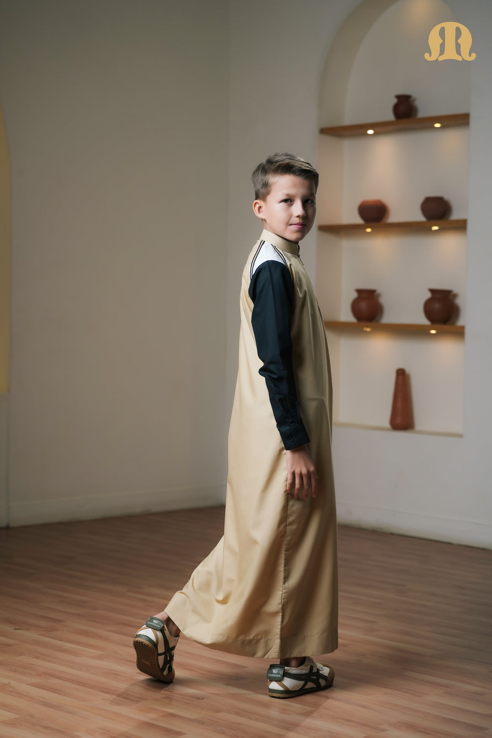 Beige Litos Thobe Kids