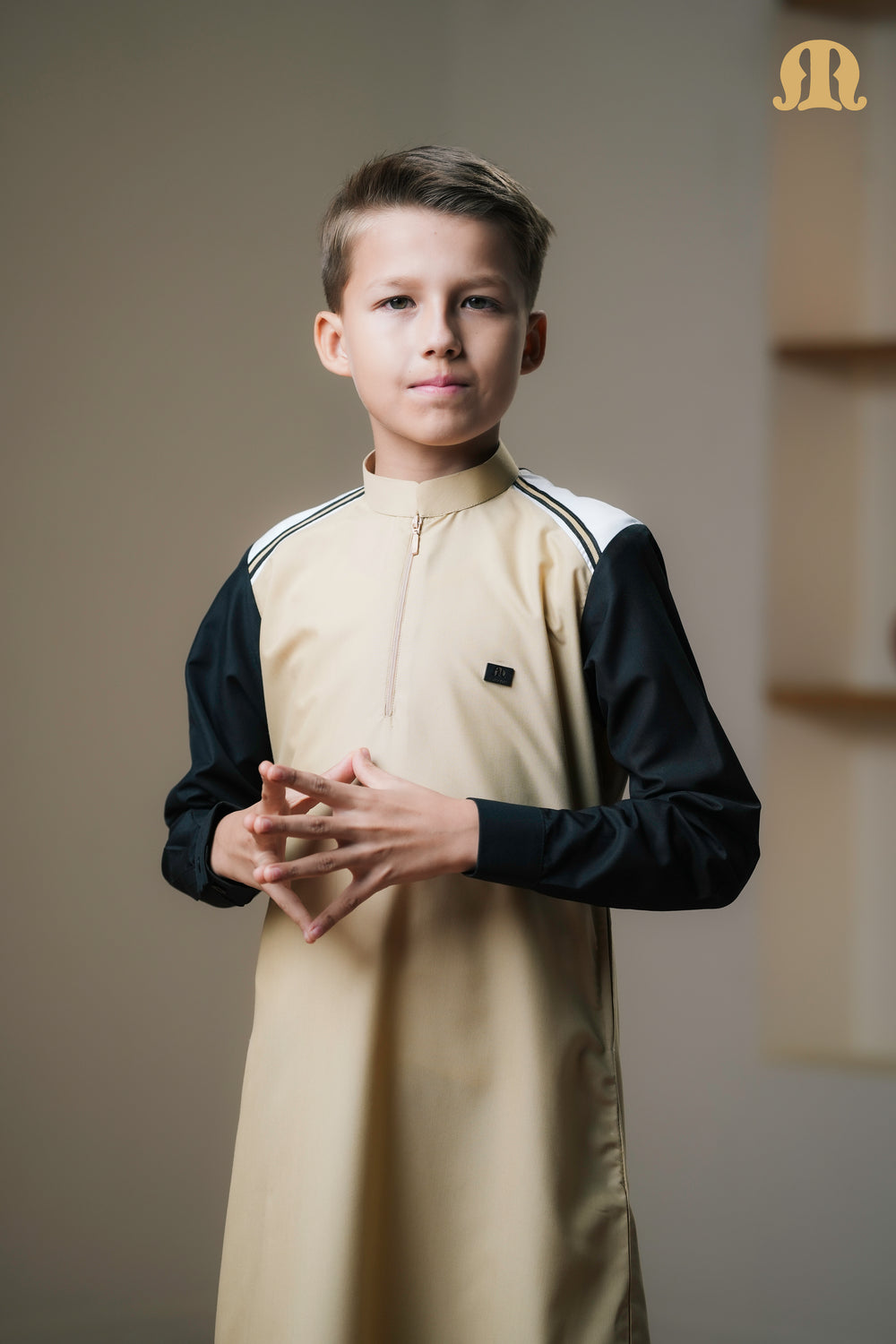 Beige Litos Thobe Kids