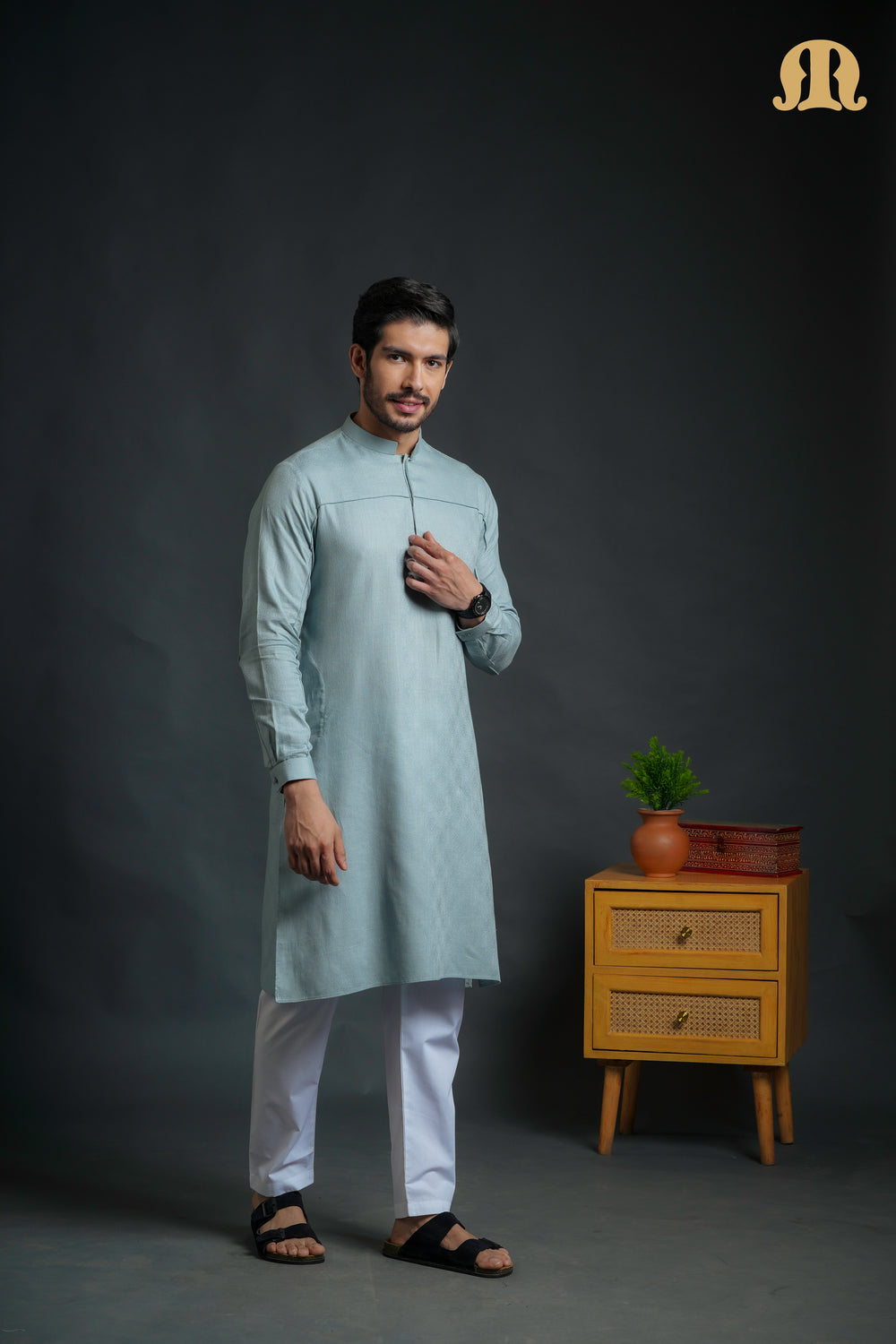 Sifir Blue Kurta Set Men