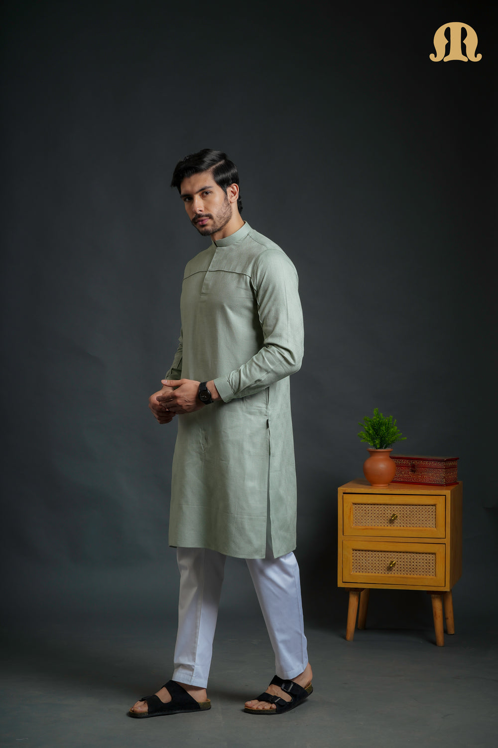 Sifir Light Green Kurta Set Men
