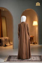 Agadir Coat Style Abaya Brown