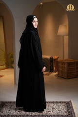 Zherdan Abaya Handwork Black With Shaila