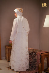 Jardin Abaya  White With Jacket