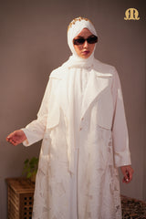 Jardin Abaya  White With Jacket