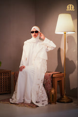 Jardin Abaya  White With Jacket