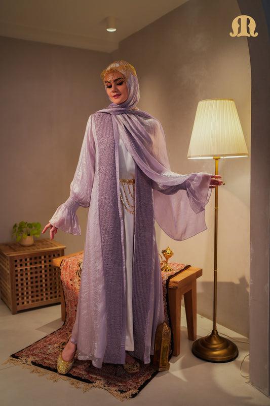 Aziza Two Piece Abaya Pink