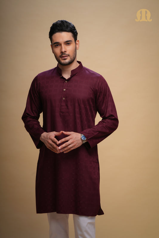 Yamuk Kurta Maroon Men