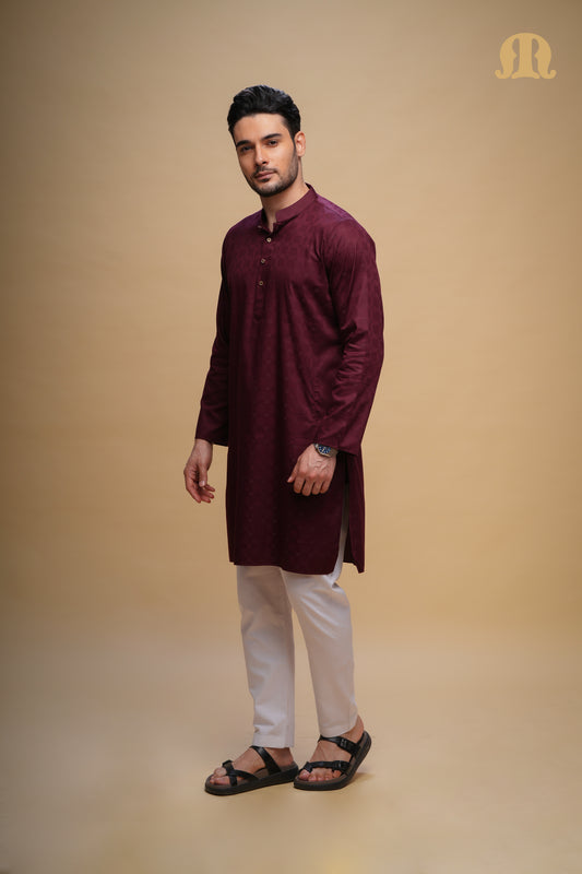 Yamuk Kurta Maroon Men